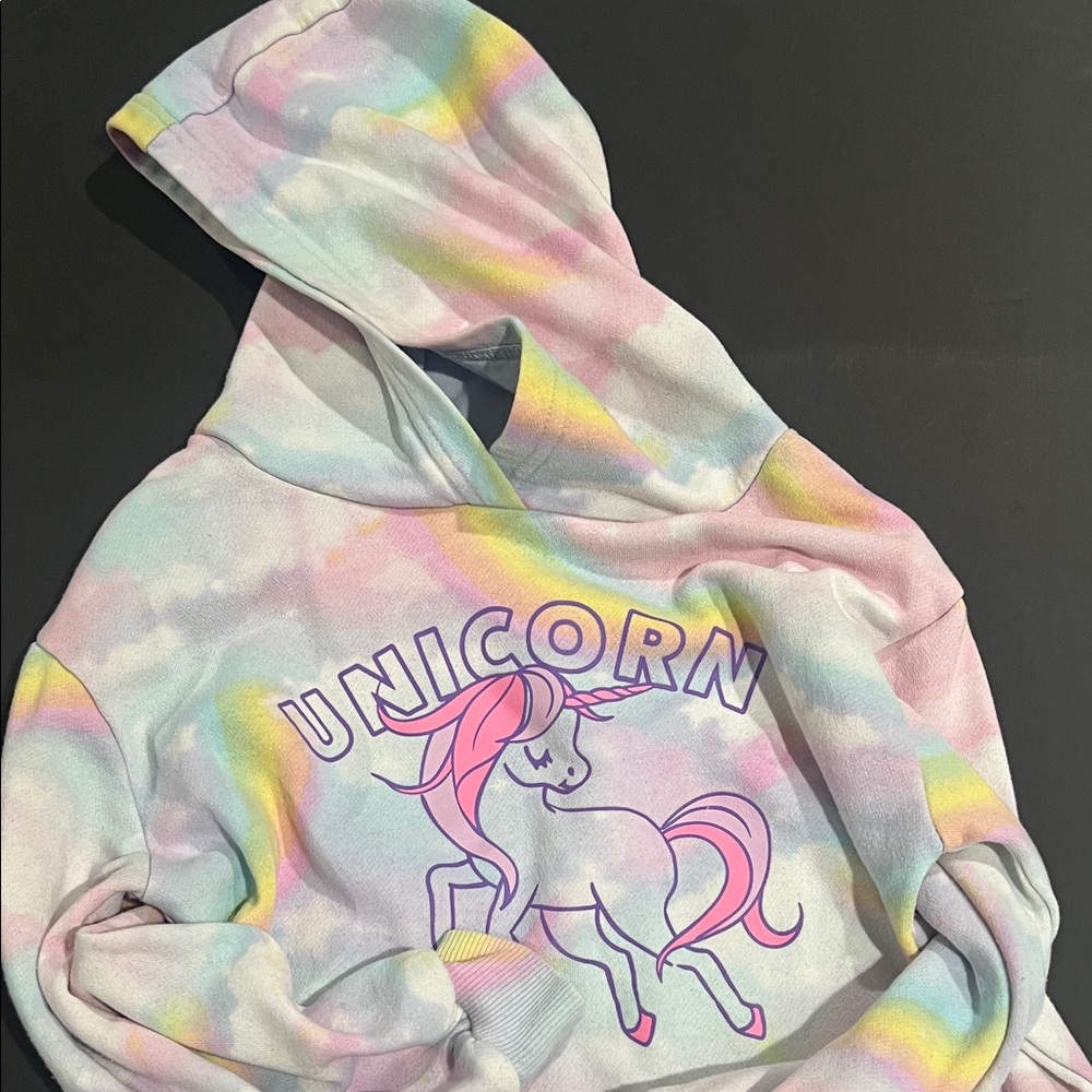 Kids 5/6 Colorful Unicorn Hoodie